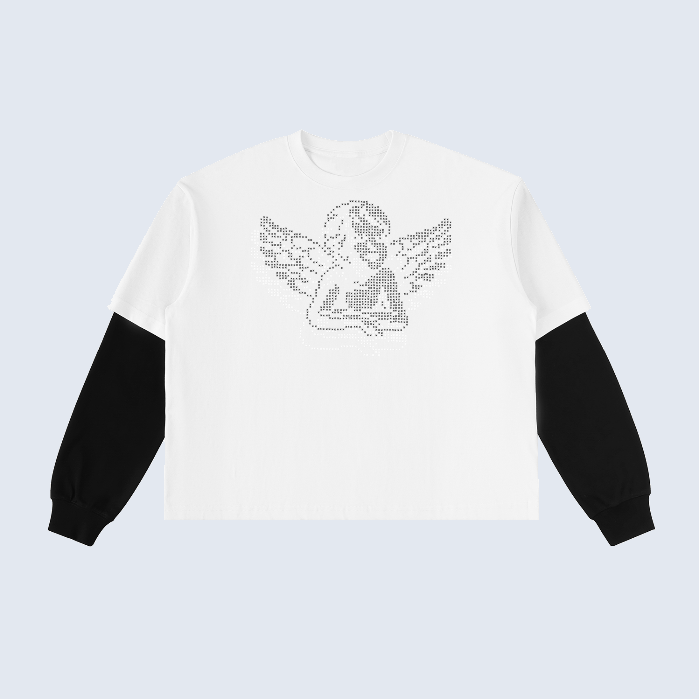 Angel Rhinestone Long Sleeve — White
