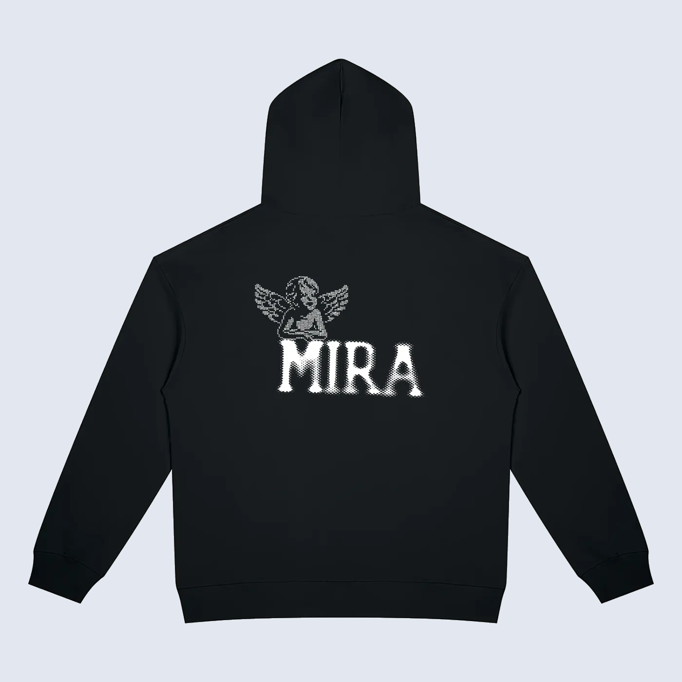 MIRA Angel Zip Hoodie — Black product shot