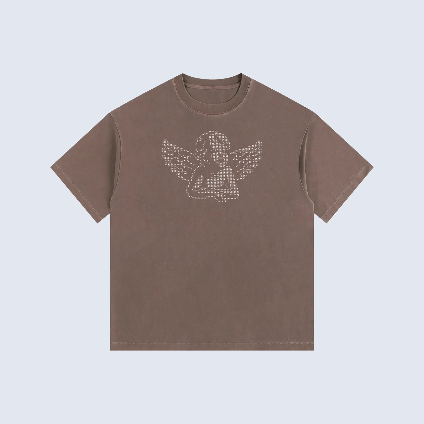 Angel Rhinestone Tee — Brown