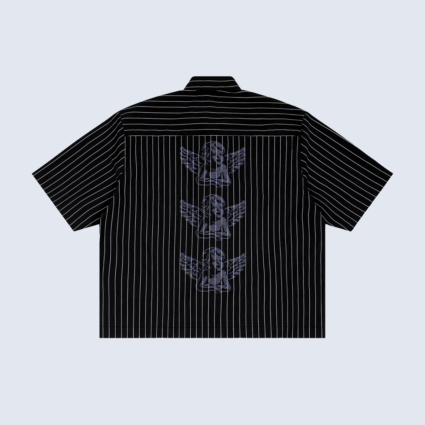 MIRA Pinstripe Shirt — Black product shot